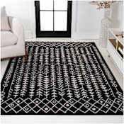 JONATHAN Y Lighting Moroccan Hype 7-3/4' x 10' Polypropylene Trellis Indoor Rectangular Area Rug Black / Cream