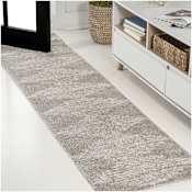 JONATHAN Y Lighting Moroccan Hype 2' x 8' Polypropylene Striped Indoor Runner Area Rug Gray / Ivory