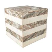 JONATHAN Y Lighting Felix 15" Square Marble Table Beige / White / Gray