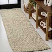 JONATHAN Y Lighting Natural Fiber 2-1/4' x 8' Jute Solid Indoor Runner Area Rug Ivory