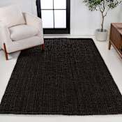 JONATHAN Y Lighting Natural Fiber 3' x 5' Jute Solid Indoor Area Rug Black