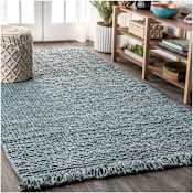 JONATHAN Y Lighting Natural Fiber 3' x 5' Jute Hand Woven Solid Rectangle Area Rug Blue / Gray