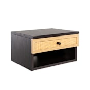 JONATHAN Y Lighting Celerie 16" Wide Acacia and Rubberwood Wood Nightstand Black / Light Oak