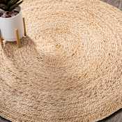 JONATHAN Y Lighting Ansa Collection 5' x 5' Jute Geometric, Solid, and Vintage Indoor Area Rug Natural