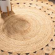 JONATHAN Y Lighting Ansa Collection 5' x 5' Jute Geometric, Solid, and Vintage Indoor Area Rug Natural