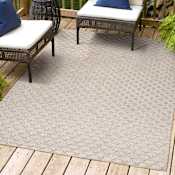 JONATHAN Y Lighting South Beach 3' x 5' Polypropylene Moroccan & Tribal and Trellis Indoor/Outdoor Area Rug Beige