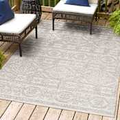JONATHAN Y Lighting South Beach 7-3/4' x 10' Polypropylene Geometric and Moroccan & Tribal Indoor/Outdoor Area Rug Beige