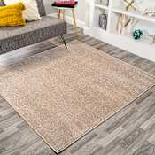 JONATHAN Y Lighting Supersoft 7' x 7' Polypropylene Solid Indoor Square Area Rug Beige