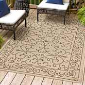 JONATHAN Y Lighting Santa Monica 9' x 12' Polypropylene Vintage Indoor/Outdoor Area Rug Beige / Brown