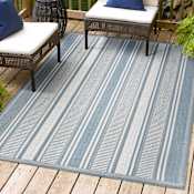 JONATHAN Y Lighting 5' x 8' Polypropylene Striped Indoor/Outdoor Rectangular Area Rug Blue / Light Gray