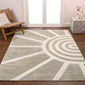 JONATHAN Y Lighting Sandstone 3' x 5' Polyester Abstract and Geometric Indoor Area Rug Beige / Cream