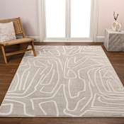 JONATHAN Y Lighting Sandstone 5-1/4' x 7-1/2' Polyester Abstract and Moroccan & Tribal Indoor Area Rug Beige / Cream