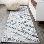 JONATHAN Y Lighting Silk Orchid 2' x 10' Polypropylene Trellis Indoor Runner Gray / Blue