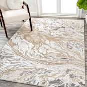 JONATHAN Y Lighting Silk Orchid 2-3/4' x 5' Polypropylene Abstract Indoor Area Rug Beige / Ivory