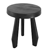 JONATHAN Y Lighting Terra 15" Wide Acacia Wood Tripod Round Indoor/Outdoor Accent Stool Black