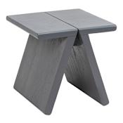 JONATHAN Y Lighting Jack 15.75" Wide Scandinavian Handcrafted Solid Mindi Wood Sculptural Base Accent Stool Dark Gray