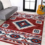 JONATHAN Y Lighting South Western 3' x 5' Polypropylene Southwestern Indoor Area Rug Red / Navy / Cream