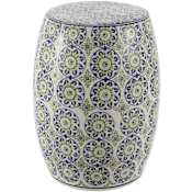 JONATHAN Y Lighting Lula 13" Wide Ceramic Garden Stool Blue / Green