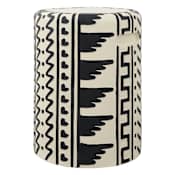 JONATHAN Y Lighting Yoli 13" Wide Concrete Garden Stool Black / Cream