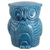 JONATHAN Y Lighting Millie 15" Wide Accent Stool Blue Cracks