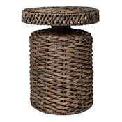 JONATHAN Y Lighting Marisol 20" Diameter Metal and Rope Top Metal and Water Hyacinth Table Brown