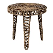 JONATHAN Y Lighting Amara 17" Diameter Metal and Rope Top Metal and Water Hyacinth Table Brown