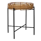 JONATHAN Y Lighting Malia 21" Diameter Metal and Resin Table Brown