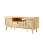 JONATHAN Y Lighting Finley 59" Wide MDF TV Stand Oak
