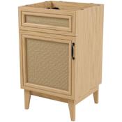 JONATHAN Y Lighting Javer 20" Single Free Standing Vanity Cabinet Only - Less Vanity Top Oak