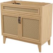 JONATHAN Y Lighting Javer 36" Single Free Standing Vanity Cabinet Only - Less Vanity Top Oak