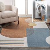 JONATHAN Y Lighting Washable 7-3/4' x 10' Polyester Geometric Indoor Rectangular Area Rug Cream / Multi