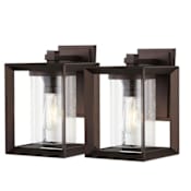 JONATHAN Y Lighting Vaughn 11" Tall LED Outdoor Wall Sconce - Set of 2 Oil Rubbed Bronze