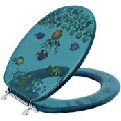 Jones Stephens Round Closed-Front Toilet Seat Aquarium / Chrome