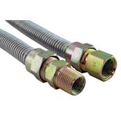 Jones Stephens 48" Stainless Steel Gas Connector with 1/2" and 1/2" Fittings Stainless Steel