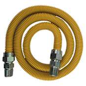 Jones Stephens 36" Stainless Steel Gas Connector with 3/4" and 3/4" Fittings Yellow