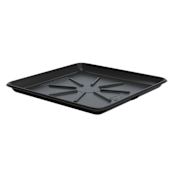 Jones Stephens 28" x 30" Washing Machine Pan with Side Mount Drain Black