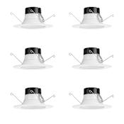 Juno Lighting Contractor Select E-Series 5/6" High Lumen Integrated LED Baffle Recessed Trim - Pack of 6 Matte White