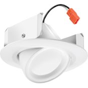 Juno Lighting RetroBasics 4" Integrated LED Switchable CCT Adjustable Recessed Trim with Medium Base (E26) Adapter White