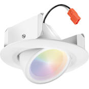 Juno Lighting RetroBasics Smart 4" Integrated RGB LED Adjustable Recessed Trim with Medium Base (E26) Adapter White