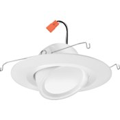 Juno Lighting RetroBasics 5"/6" Integrated LED Switchable CCT Adjustable Recessed Trim with Medium Base (E26) Adapter White