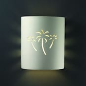 Justice Design Group Ceramic Single Light 9-1/4" Tall Outdoor Sun Dagger Wall Sconce Bisque