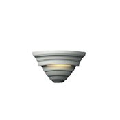 Justice Design Group Single Light 11.75" Supreme Interior Corner Plug-In Wall Sconce Rated for Damp Locations from the Ceramic Collection Bisque