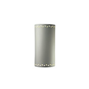 Justice Design Group Two Light 17.5" Indoor Extra Large Sun Dagger Cylinder Wall Sconce with Cutouts Rated for Damp Locations from the Ceramic Collection Bisque