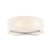 Justice Design Group Acryluxe 3 Light 18" Wide Flush Mount Drum Ceiling Fixture Brushed Nickel