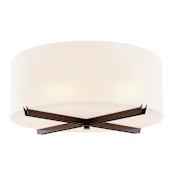 Justice Design Group Acryluxe 6 Light 24" Wide Flush Mount Drum Ceiling Fixture Dark Bronze