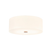 Justice Design Group Acryluxe 4 Light 18" Wide Flush Mount Drum Ceiling Fixture Brushed Brass / Opal