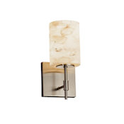 Justice Design Group Alabaster Rocks 4.5" Union 1 Light Wall Sconce Brushed Nickel