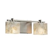 Justice Design Group Alabaster Rocks! 2 Light 16" Wide LED Bathroom Vanity Light Brushed Nickel