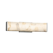 Justice Design Group Alabaster Rocks Single Light 18-1/2" Wide Integrated 3000K LED Bath Bar with Shaved Alabaster Rock Cast Resin Shade - ADA Compliant Brushed Nickel