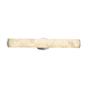 Justice Design Group Alabaster Rocks Single Light 28" Wide Integrated 3000K LED Bath Bar with Shaved Alabaster Rock Cast Resin Shade - ADA Compliant Brushed Nickel